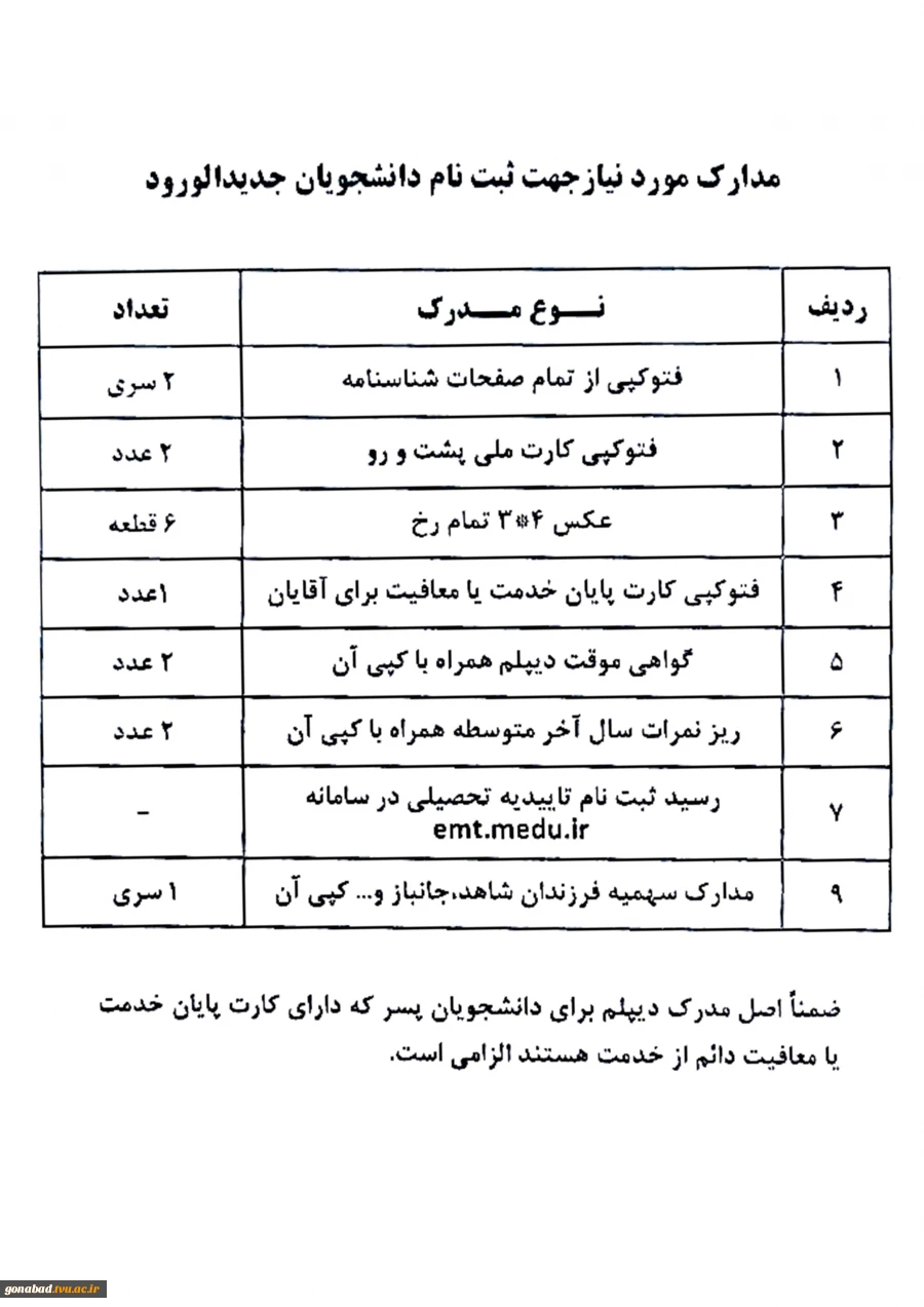 اطلاعیه پذیرفته‌شدگان جدید (1400) 2